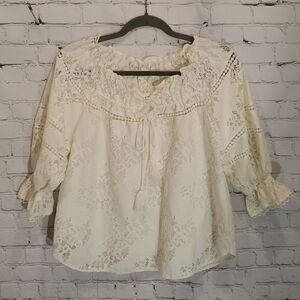 The Only Alice haute couture ivory lace Victorian top